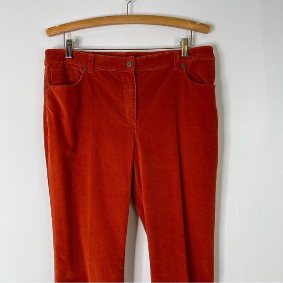 Liz Claiborne orange corduroy straight leg high waisted pants 12T - Picture 2 of 5